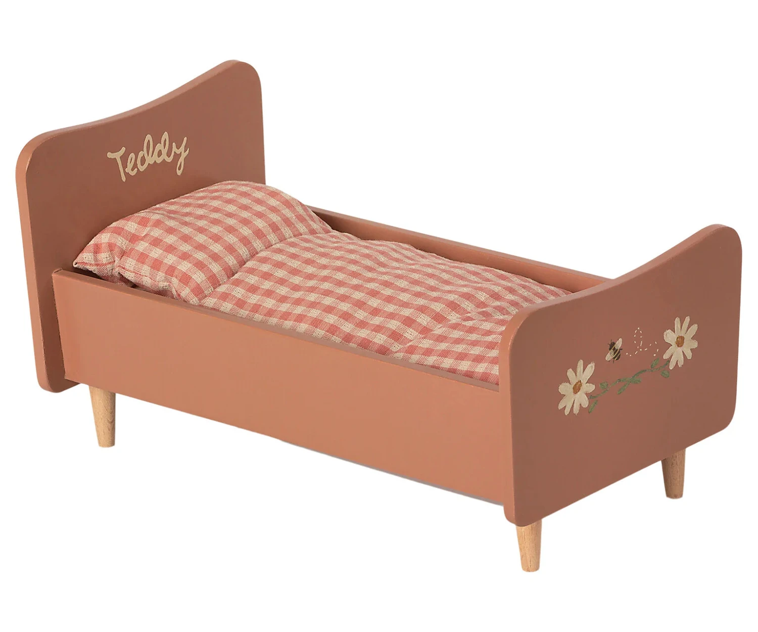 Maileg Wooden Bed For Teddy Mum - Rose 4 Maileg Wooden Bed For Teddy Mum - Rose - Image 2