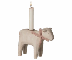 Maileg Wooden Candle Holder - Rose Lamb -Maileg 18 5200 01 10 png