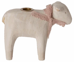 Maileg Wooden Candle Holder - Rose Lamb -Maileg 18 5200 01 png