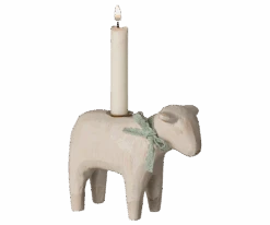Maileg Wooden Candle Holder - Mint Lamb -Maileg 18 5200 02 10 png