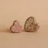 Maileg Metal Heart Box, 2 Piece Set - Ocher/Heather Blossom