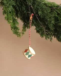 Maileg Metal Ornament, Small Drum - Classic Green