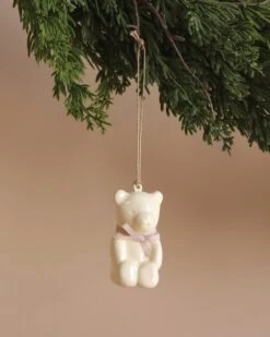 Maileg Metal Ornament, Teddy Bear - Off White/Rose