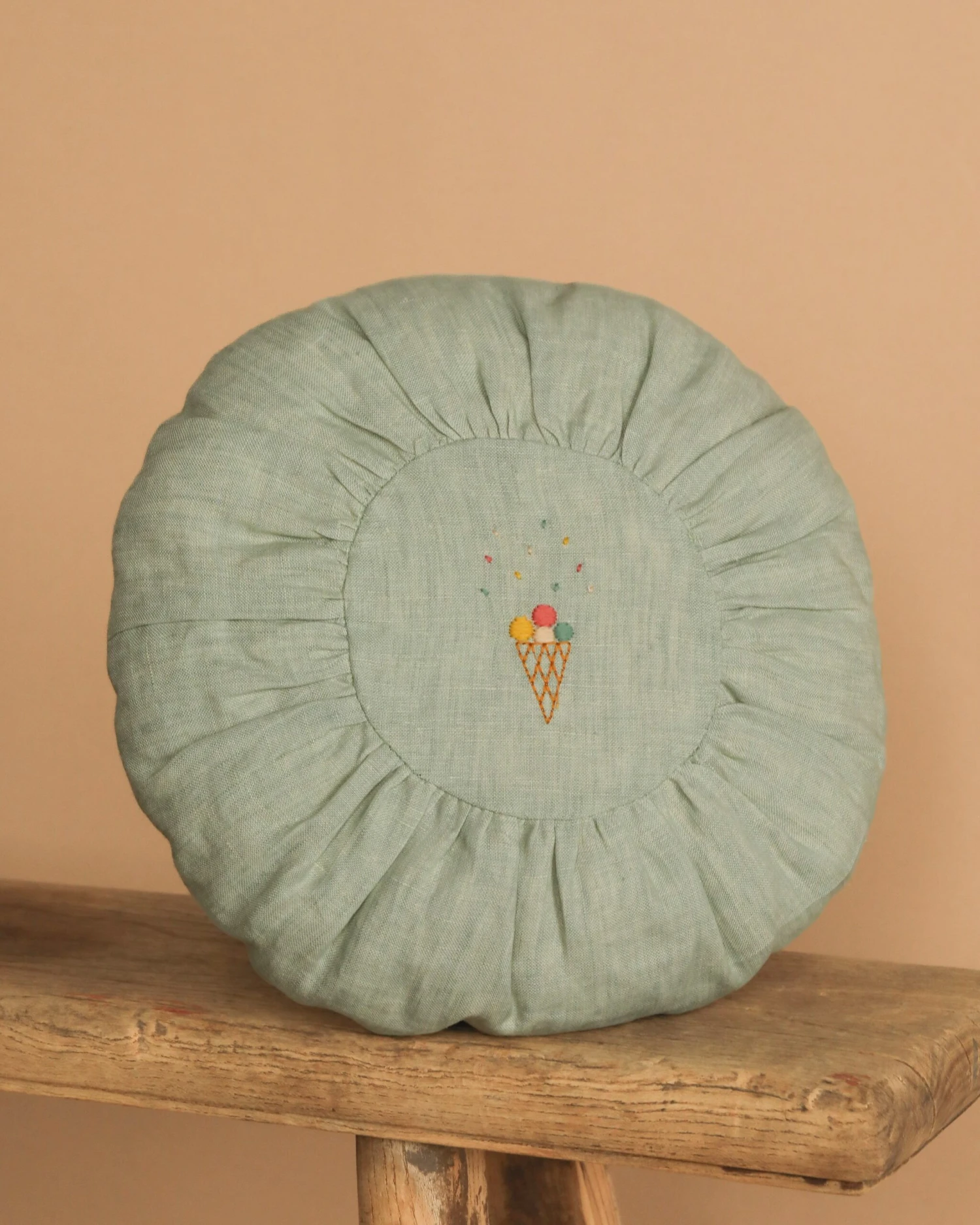 Maileg Small Round Cushion, Mint 2 Maileg Small Round Cushion, Mint