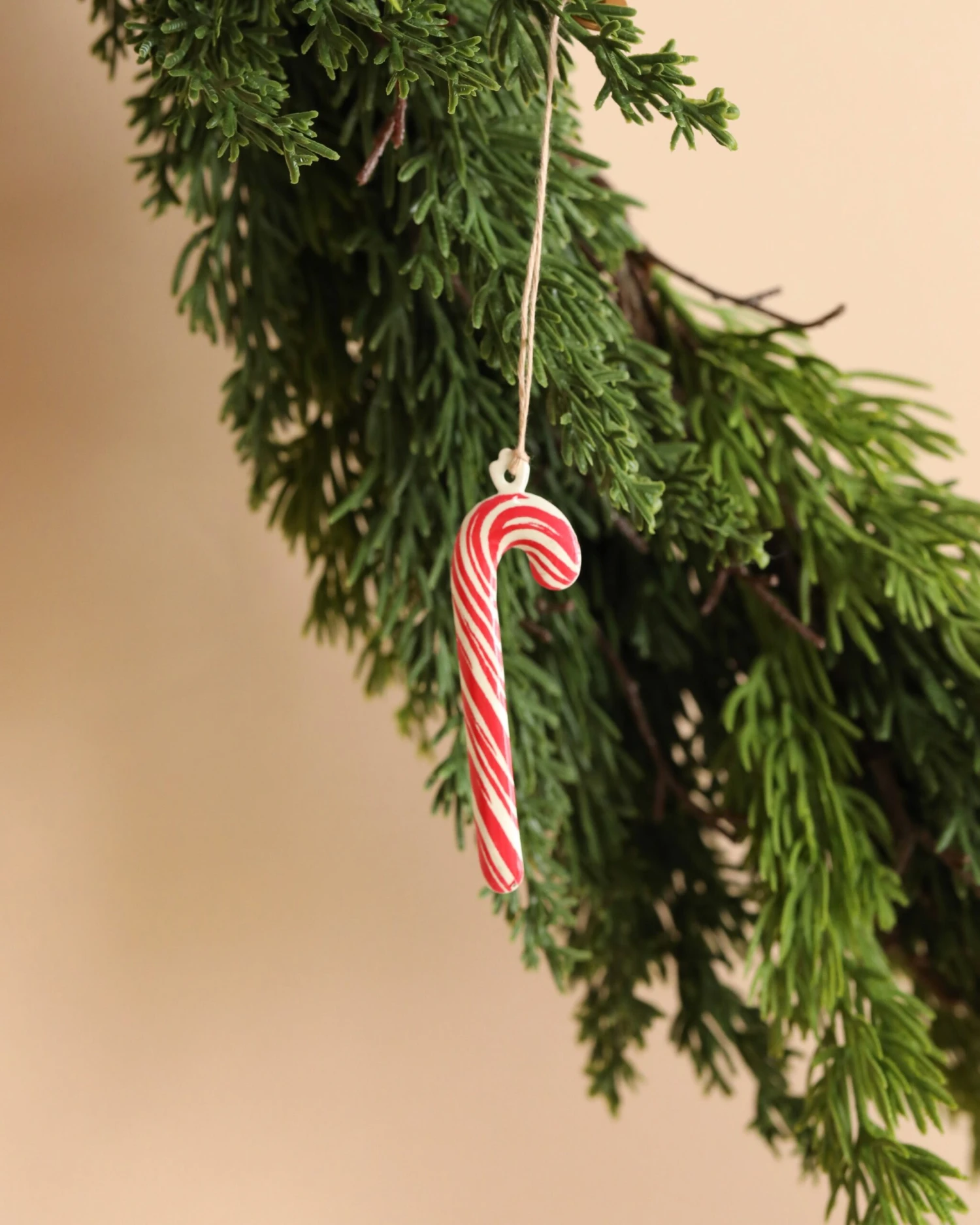 Maileg Christmas Metal Ornament - Sugar Cane - Stripe 3 Maileg Christmas Metal Ornament - Sugar Cane - Stripe