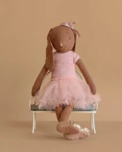 Maileg Bunny, Size 3 - Chocolate Brown - Ballet Suit And Skirt - Rose